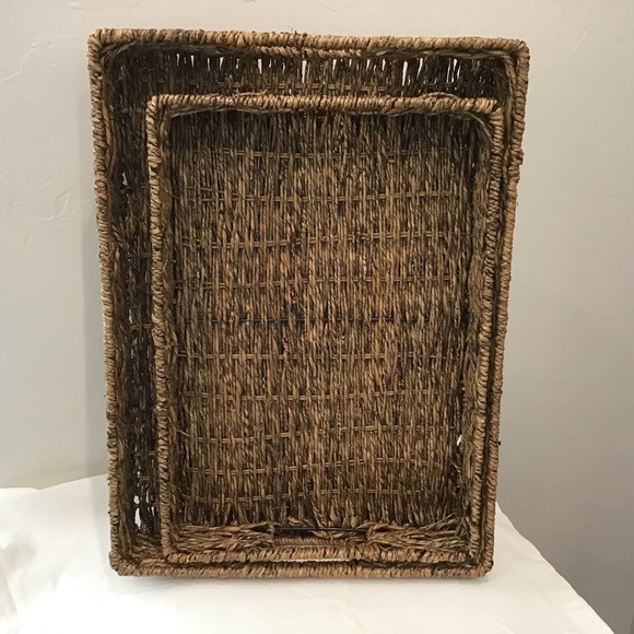 🌿 Natural Woven Basket Tray Set – Celebrating Home Brand 🌿 - Picture 5 of 6